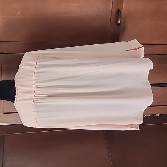 TALBOTS Peach Lace and Scallop Trim V-Neck Chiffon Blouse Size XL - Picture 4 of 7